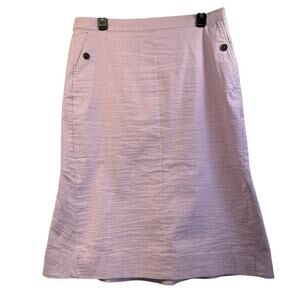 J.CREW Womens 14 Pink/White Striped Pocket Flowy Lined Preppy Skirt